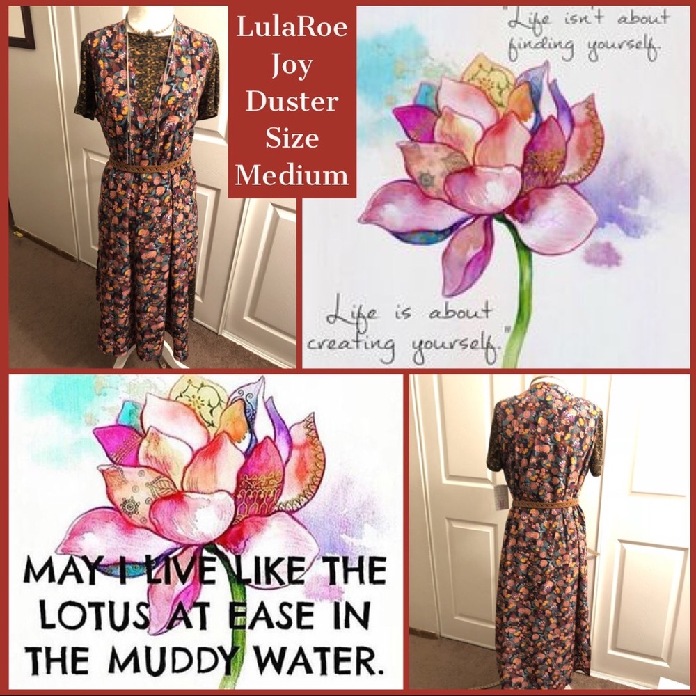 NWT BOHO Duster Floral LulaRoe Med Cardigan - Picture 1 of 8
